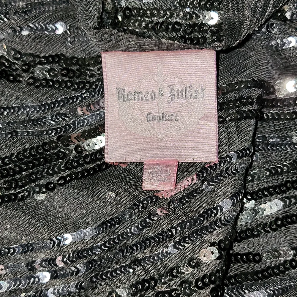 Oversized Sheer Sequin Hi Lo Racerback Flowy Evening Cocktail Tunic Top Size Lrg - Picture 9 of 12